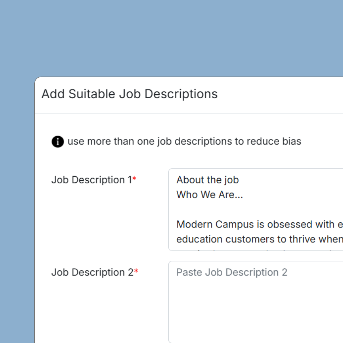 adding job descriptions in ai resume builder is second step to match resume to job description