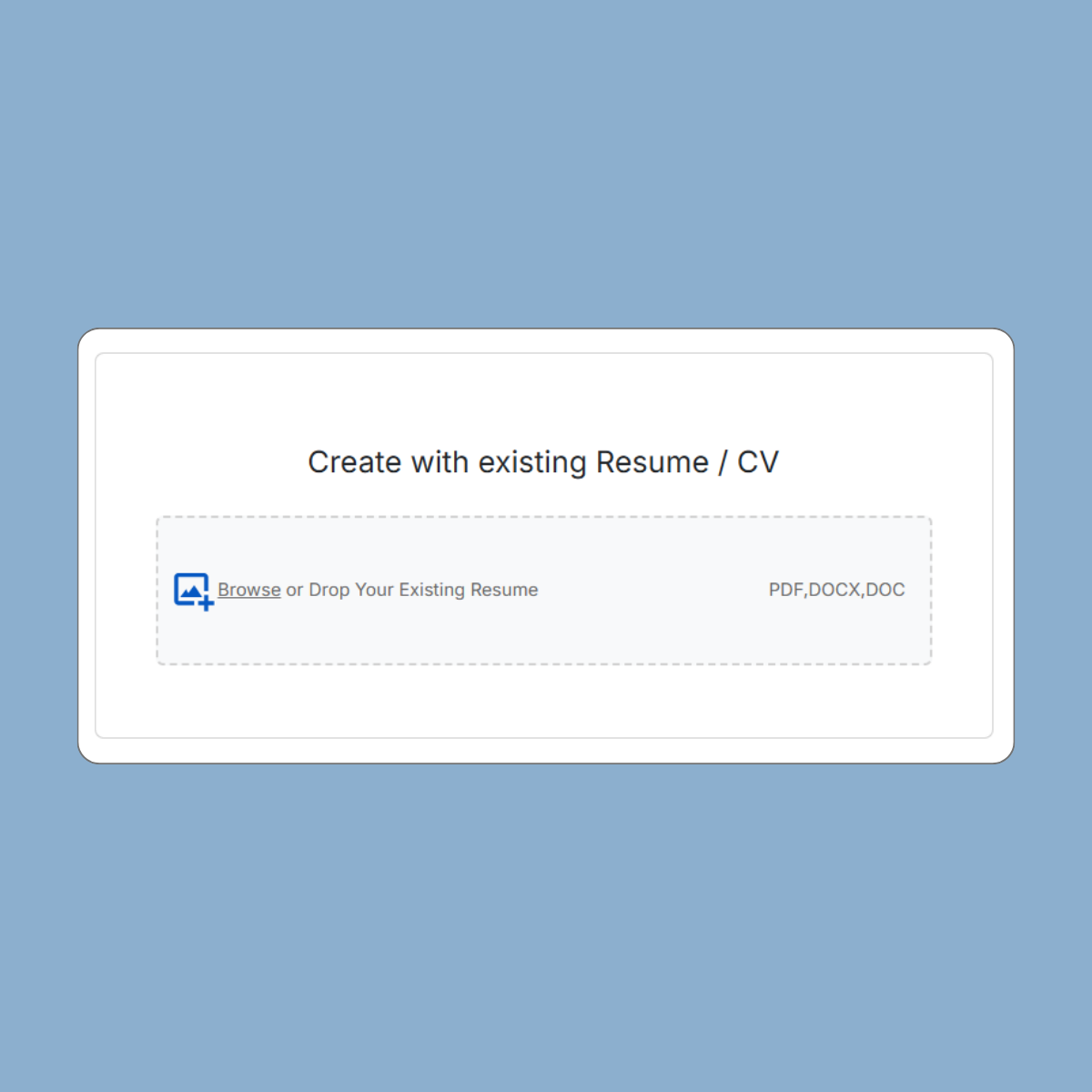 resume jd matching first step is importing resume in our resume builder